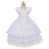 The Rain Kids Little Girls White Virgin Mary Ruffle Detachable Baptism Dress 2-6 - SophiasStyle.com